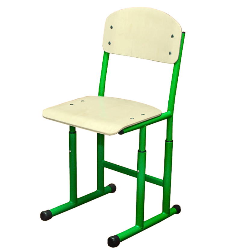 Стілець учнівський полозковий, на круглій металевій трубі, ростові групи №4-6, АЛМАНТ, 391х430х743-823 мм, (h=380-460 мм).